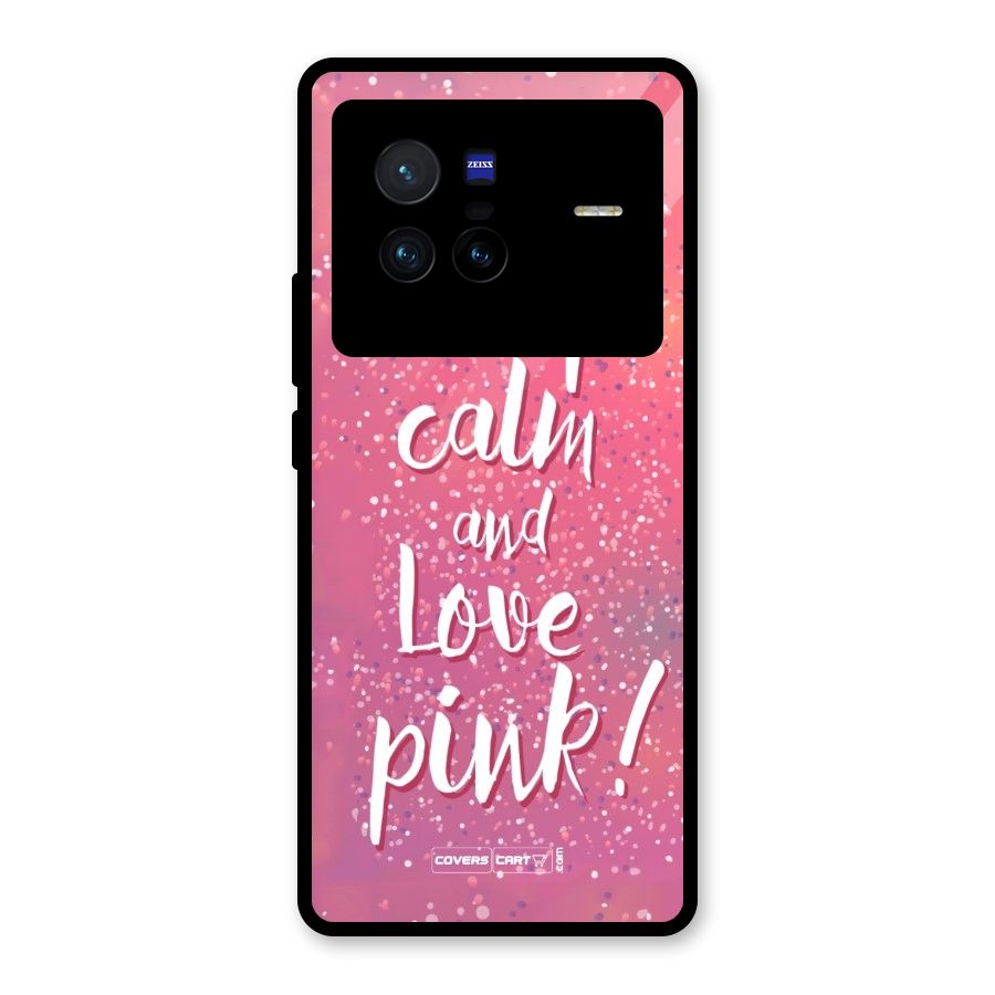 Love Pink Glass Back Case for Vivo X80
