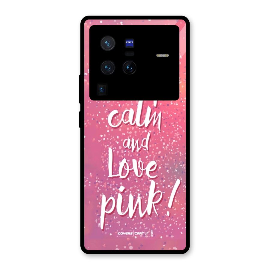 Love Pink Glass Back Case for Vivo X80 Pro
