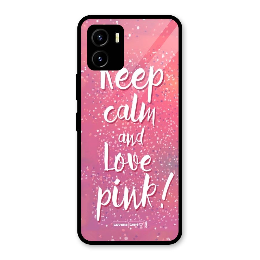 Love Pink Glass Back Case for Vivo Y15s