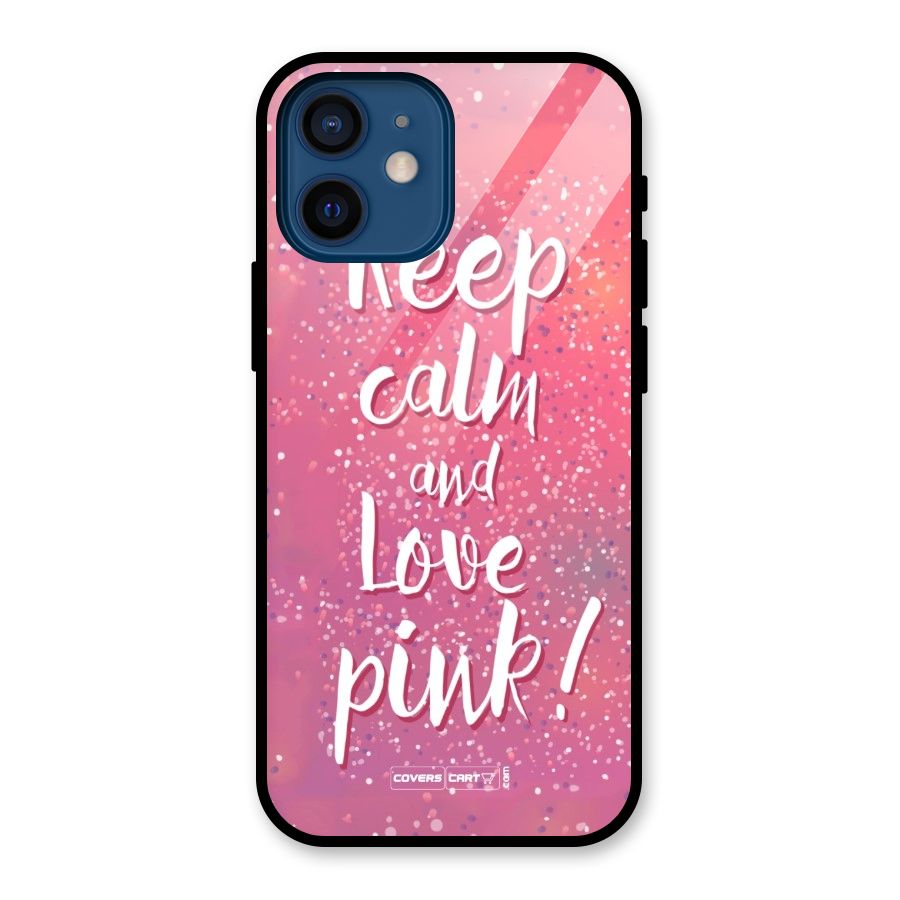 Love Pink Glass Back Case for iPhone 12 Mini