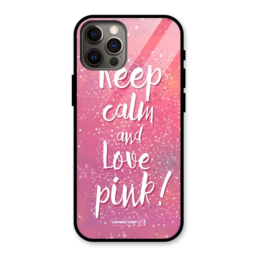 Love Pink Glass Back Case for iPhone 12 Pro
