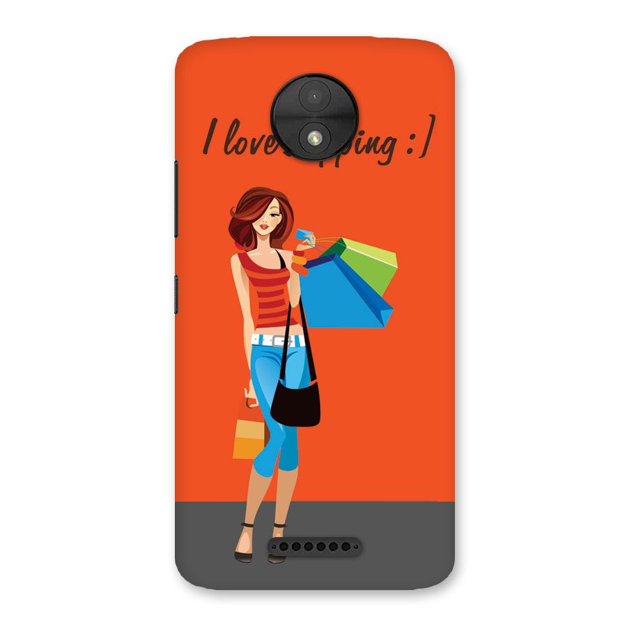 Love Shopping Classy Girl Back Case for Moto C