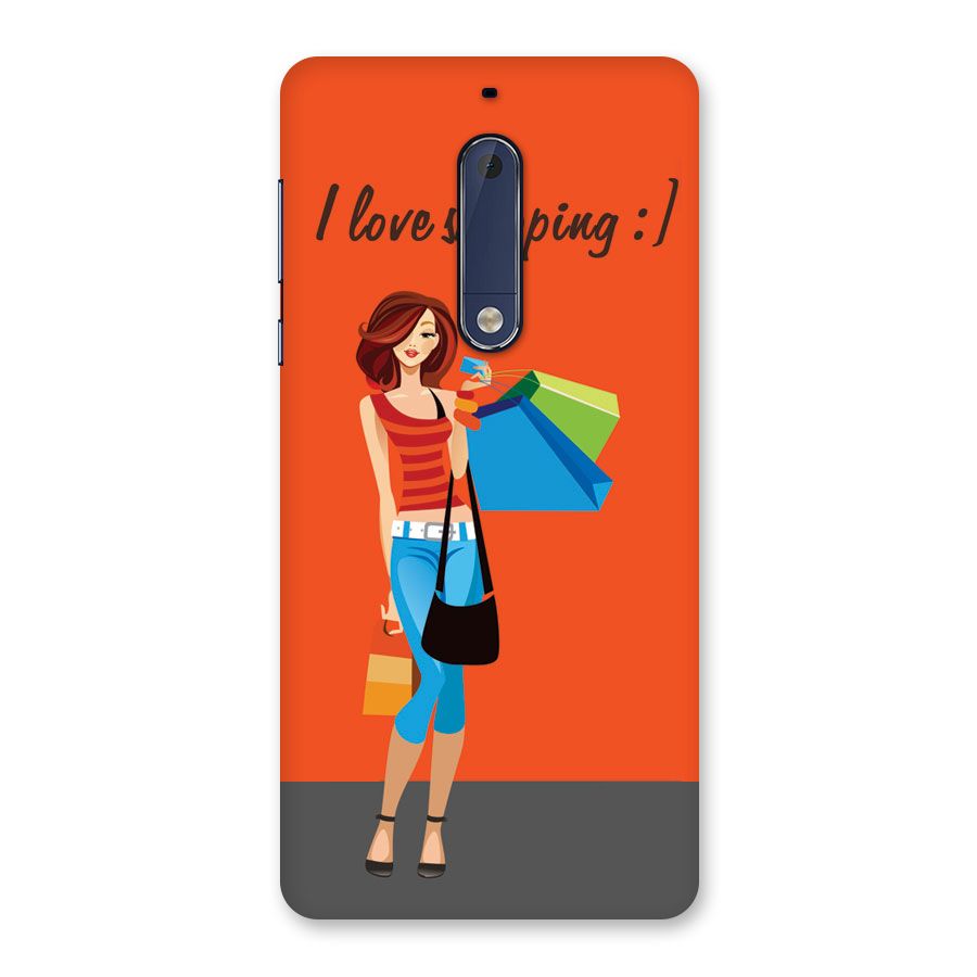 Love Shopping Classy Girl Back Case for Nokia 5