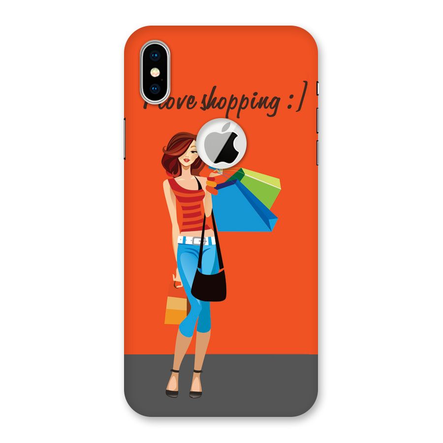 Love Shopping Classy Girl Back Case for iPhone X Logo Cut