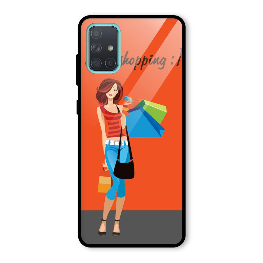 Love Shopping Classy Girl Glass Back Case for Galaxy A71