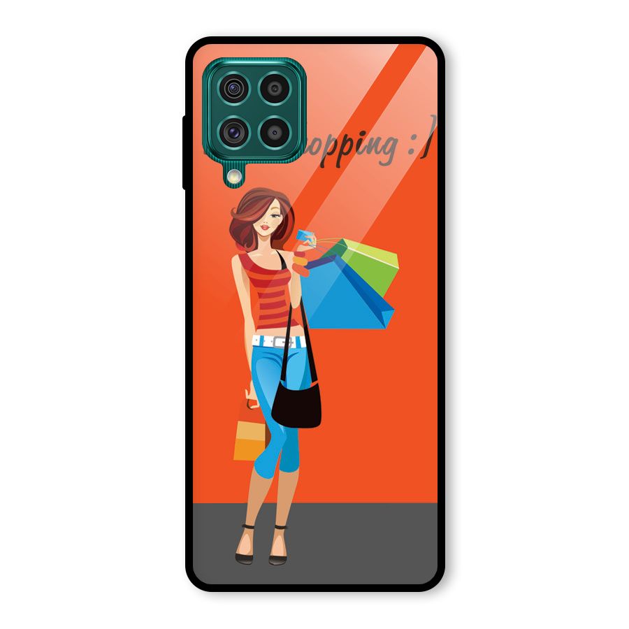 Love Shopping Classy Girl Glass Back Case for Galaxy F62