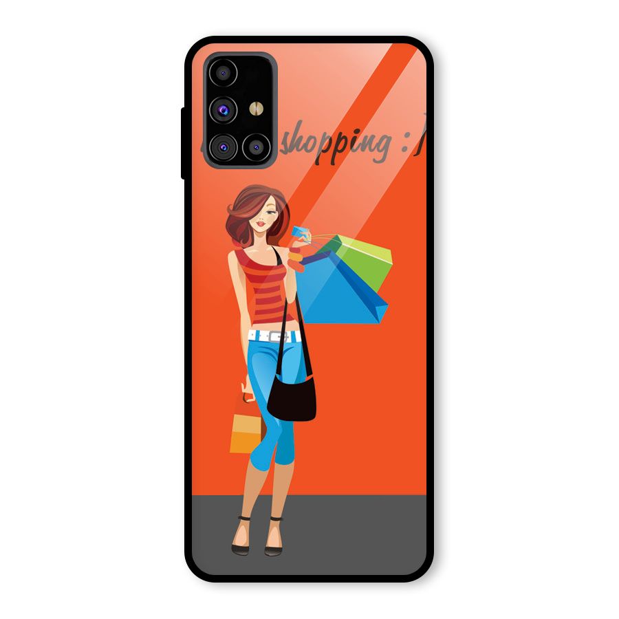 Love Shopping Classy Girl Glass Back Case for Galaxy M31s