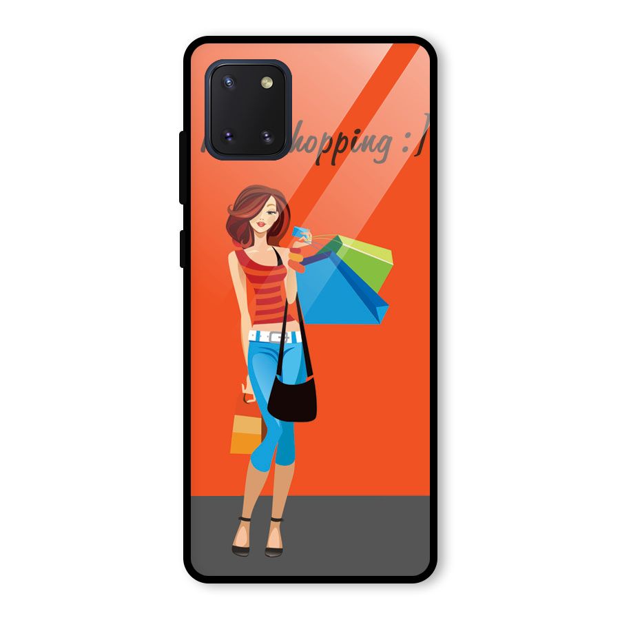 Love Shopping Classy Girl Glass Back Case for Galaxy Note 10 Lite