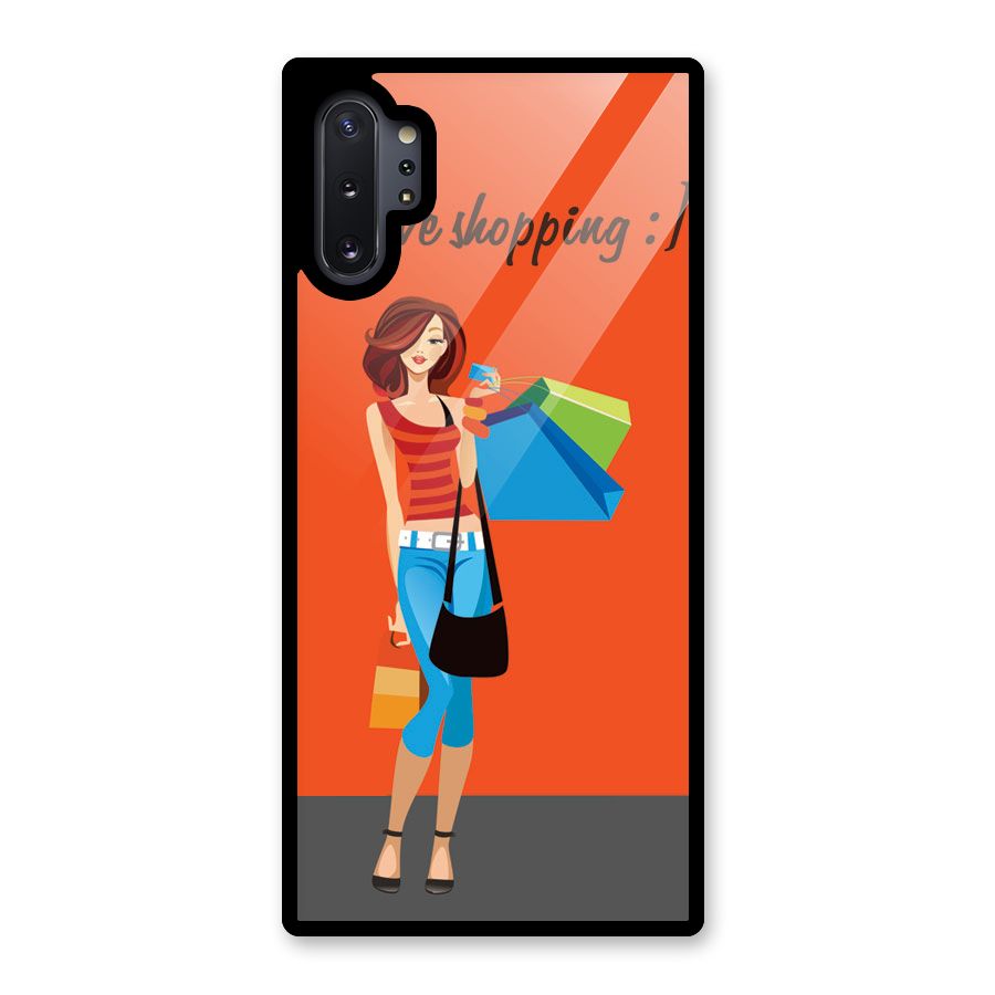 Love Shopping Classy Girl Glass Back Case for Galaxy Note 10 Plus