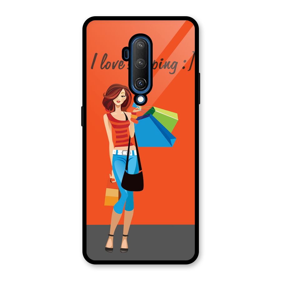 Love Shopping Classy Girl Glass Back Case for OnePlus 7T Pro
