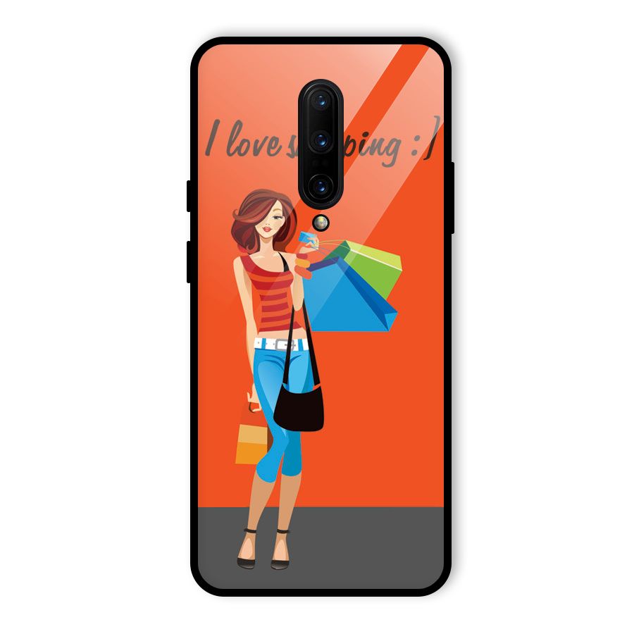 Love Shopping Classy Girl Glass Back Case for OnePlus 7 Pro