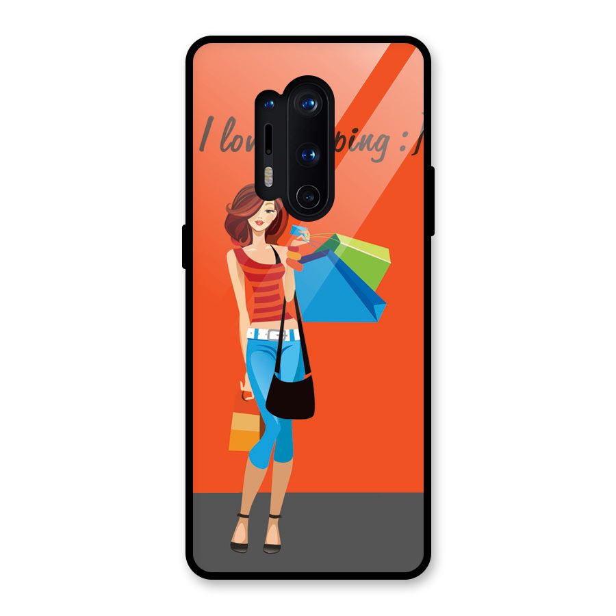 Love Shopping Classy Girl Glass Back Case for OnePlus 8 Pro