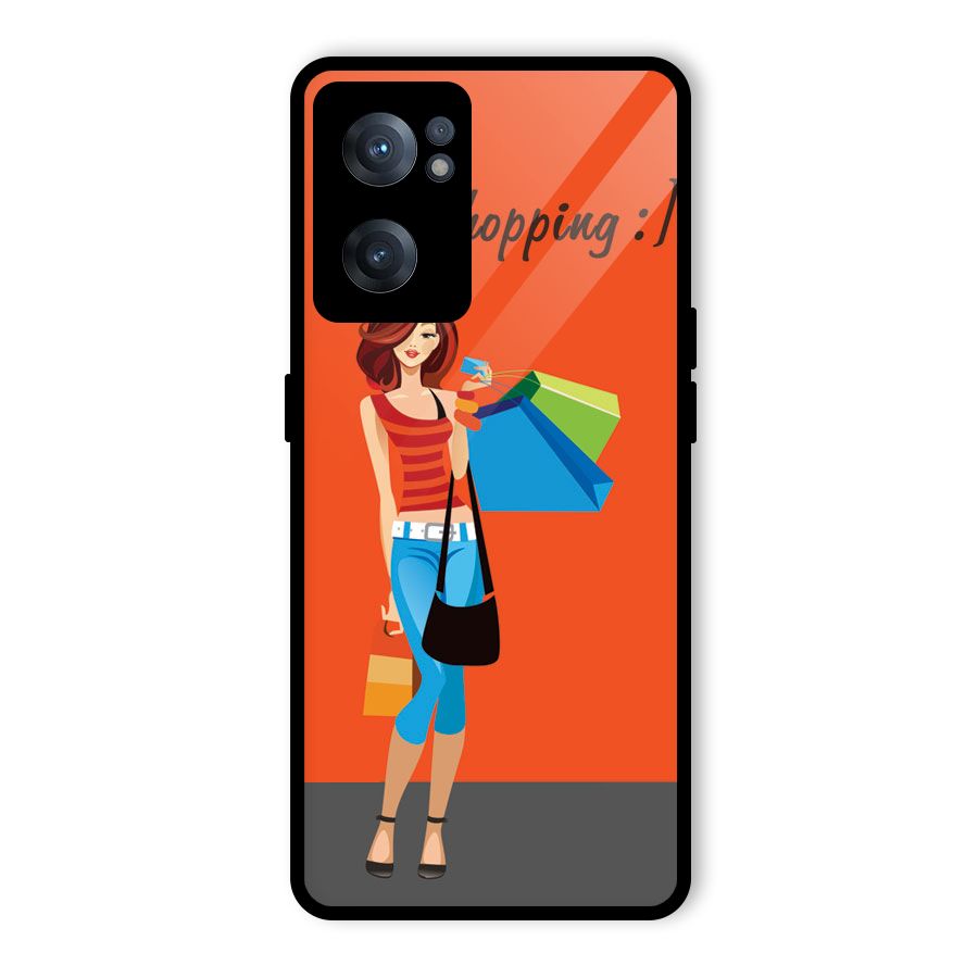 Love Shopping Classy Girl Glass Back Case for OnePlus Nord CE 2 5G