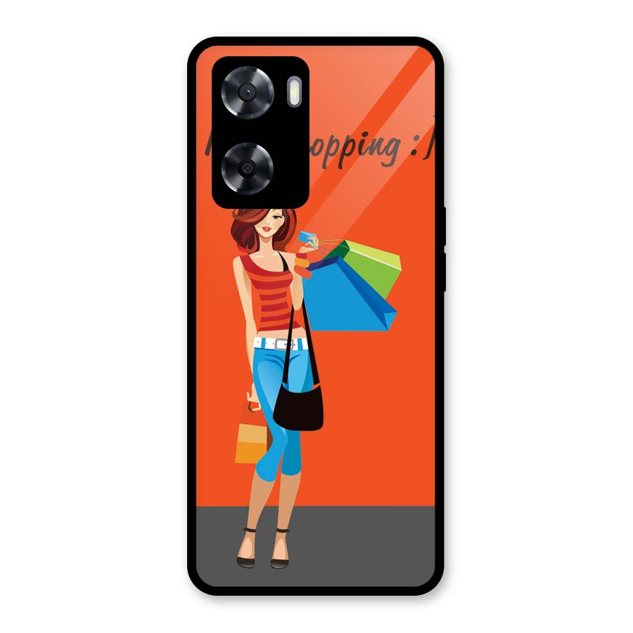 Love Shopping Classy Girl Glass Back Case for Oppo A57 2022