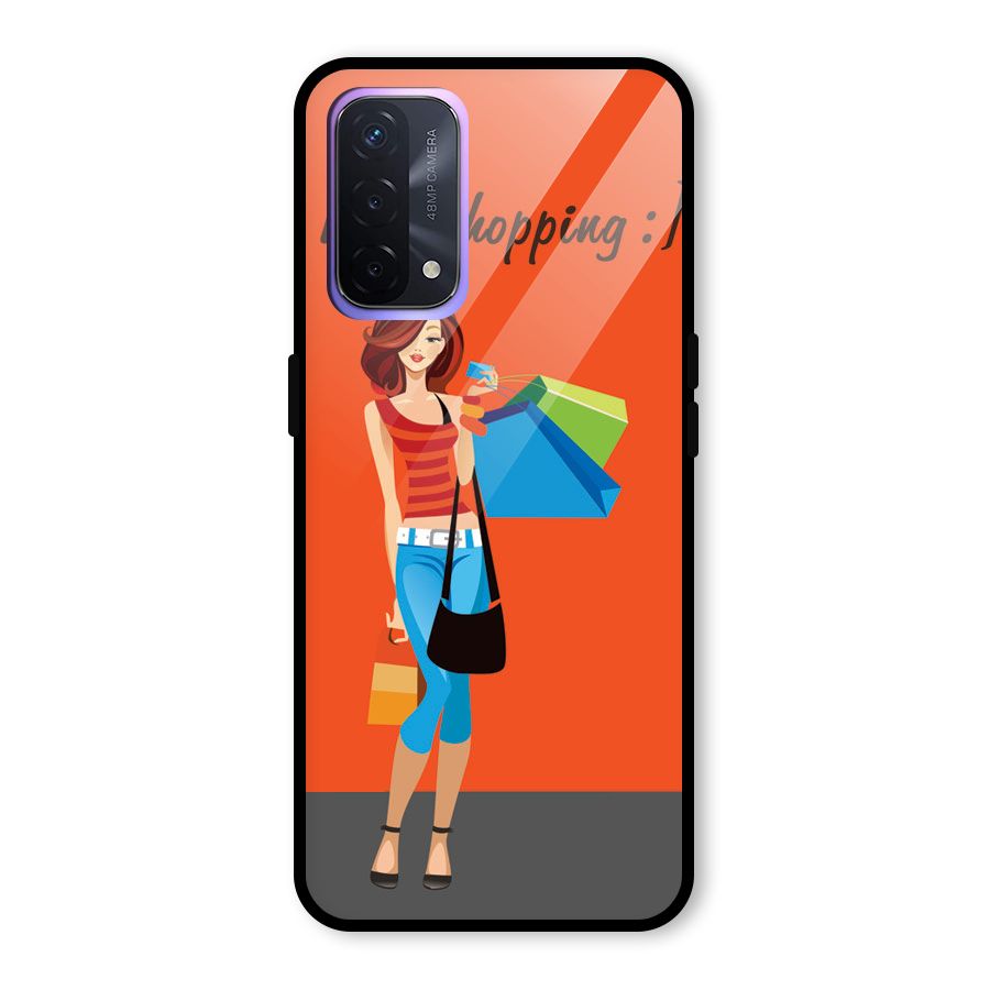 Love Shopping Classy Girl Glass Back Case for Oppo A74 5G