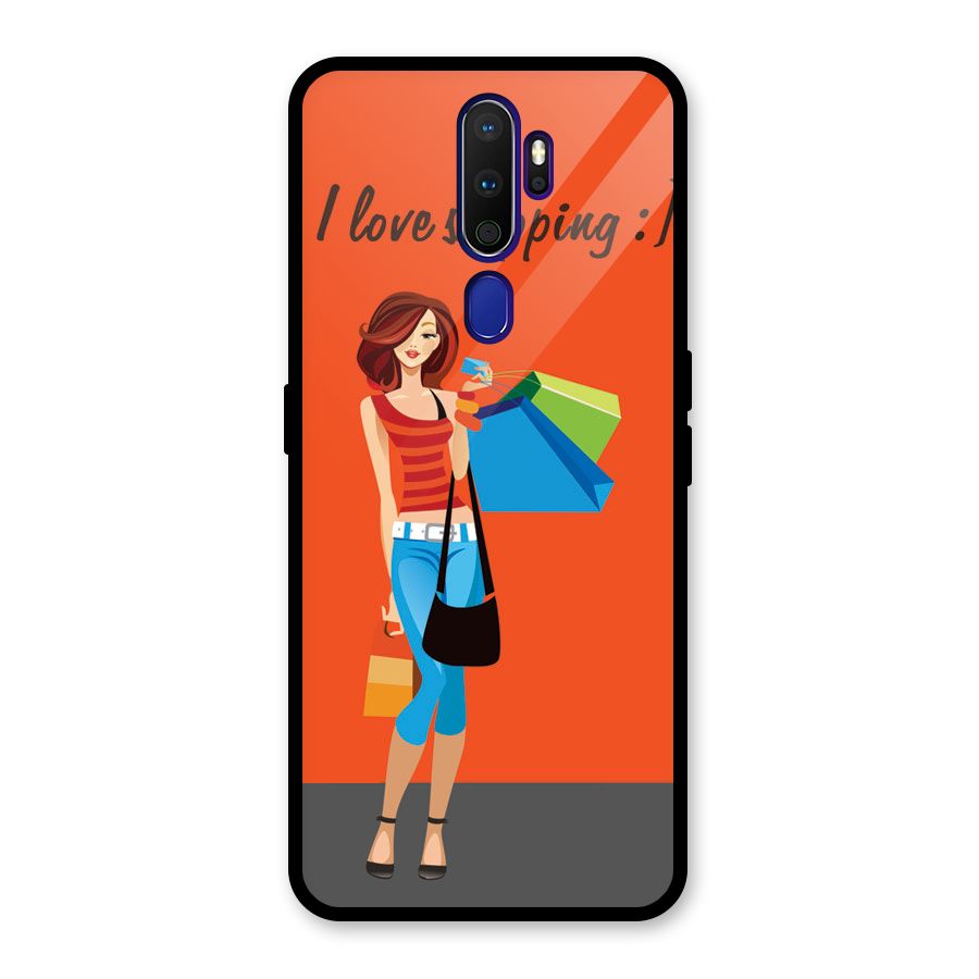 Love Shopping Classy Girl Glass Back Case for Oppo A9 (2020)
