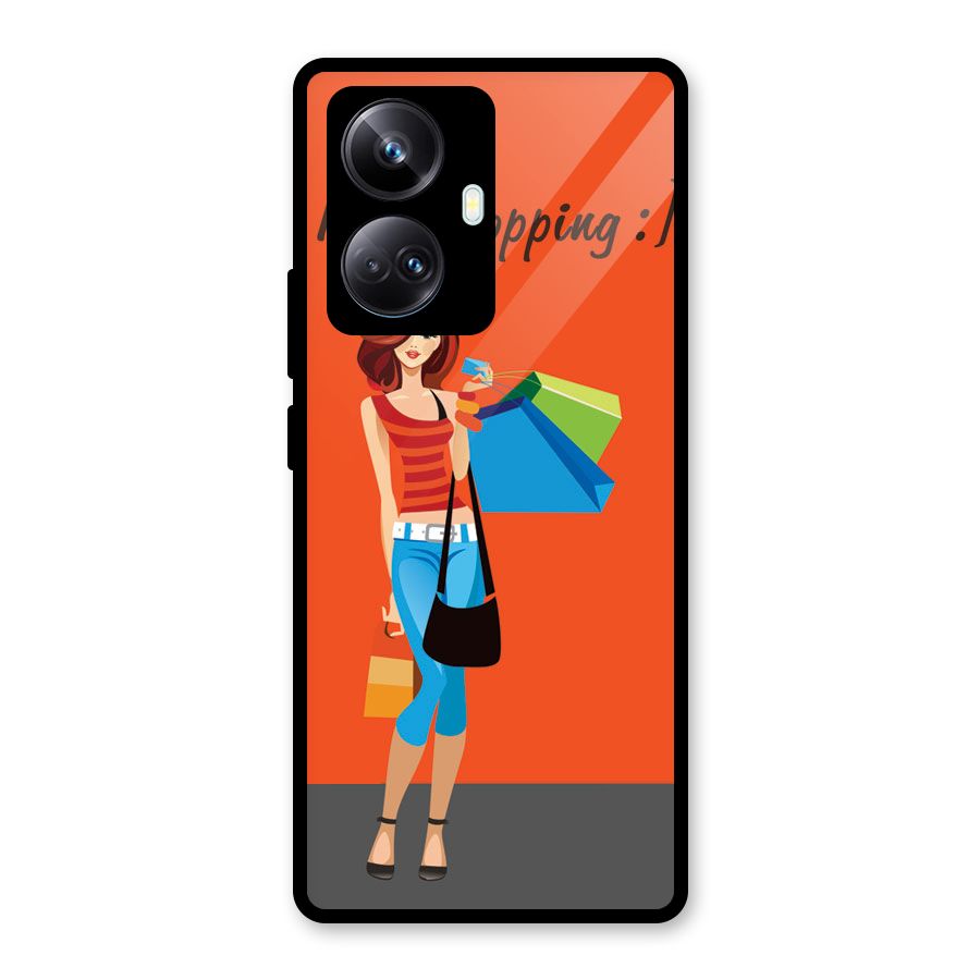 Love Shopping Classy Girl Glass Back Case for Realme 10 Pro Plus