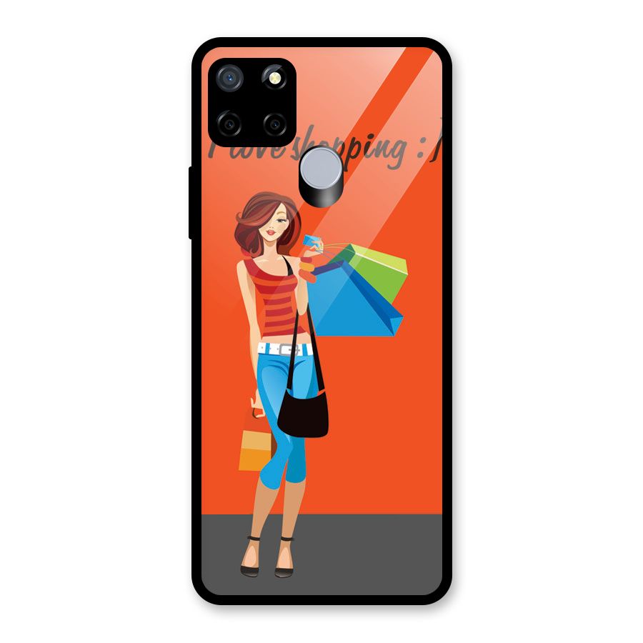 Love Shopping Classy Girl Glass Back Case for Realme Narzo 20