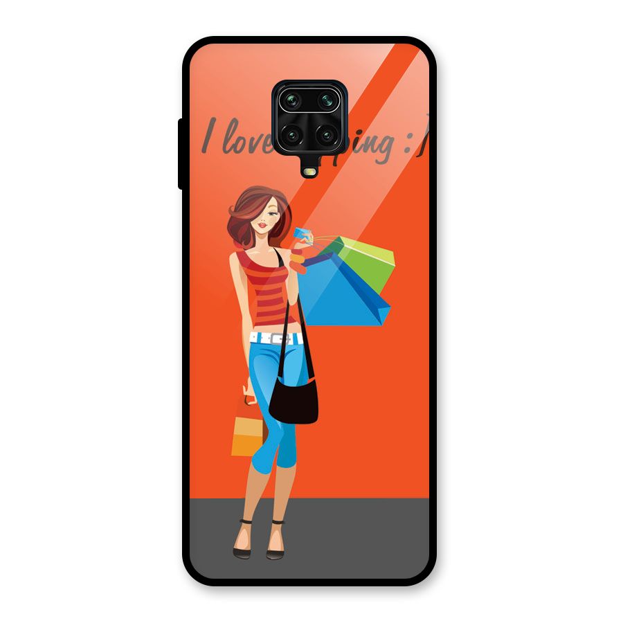 Love Shopping Classy Girl Glass Back Case for Redmi Note 10 Lite