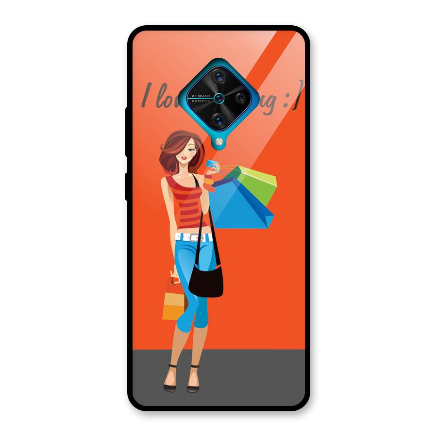 Love Shopping Classy Girl Glass Back Case for Vivo S1 Pro