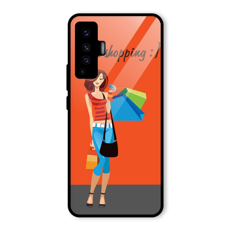 Love Shopping Classy Girl Glass Back Case for Vivo X50