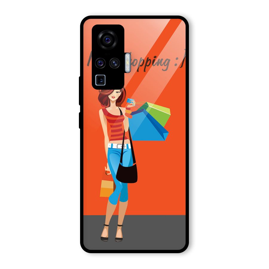 Love Shopping Classy Girl Glass Back Case for Vivo X50 Pro