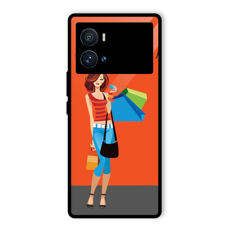 Love Shopping Classy Girl Glass Back Case for Vivo iQOO 9 Pro