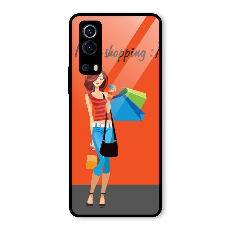 Love Shopping Classy Girl Glass Back Case for Vivo iQOO Z3
