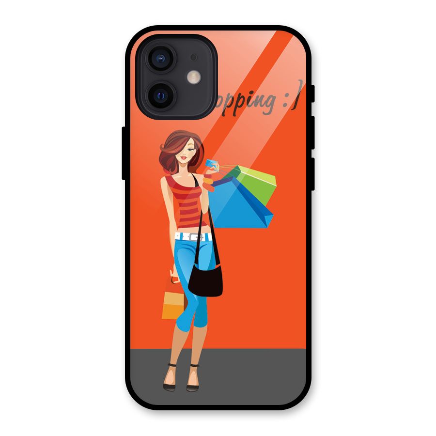Love Shopping Classy Girl Glass Back Case for iPhone 12