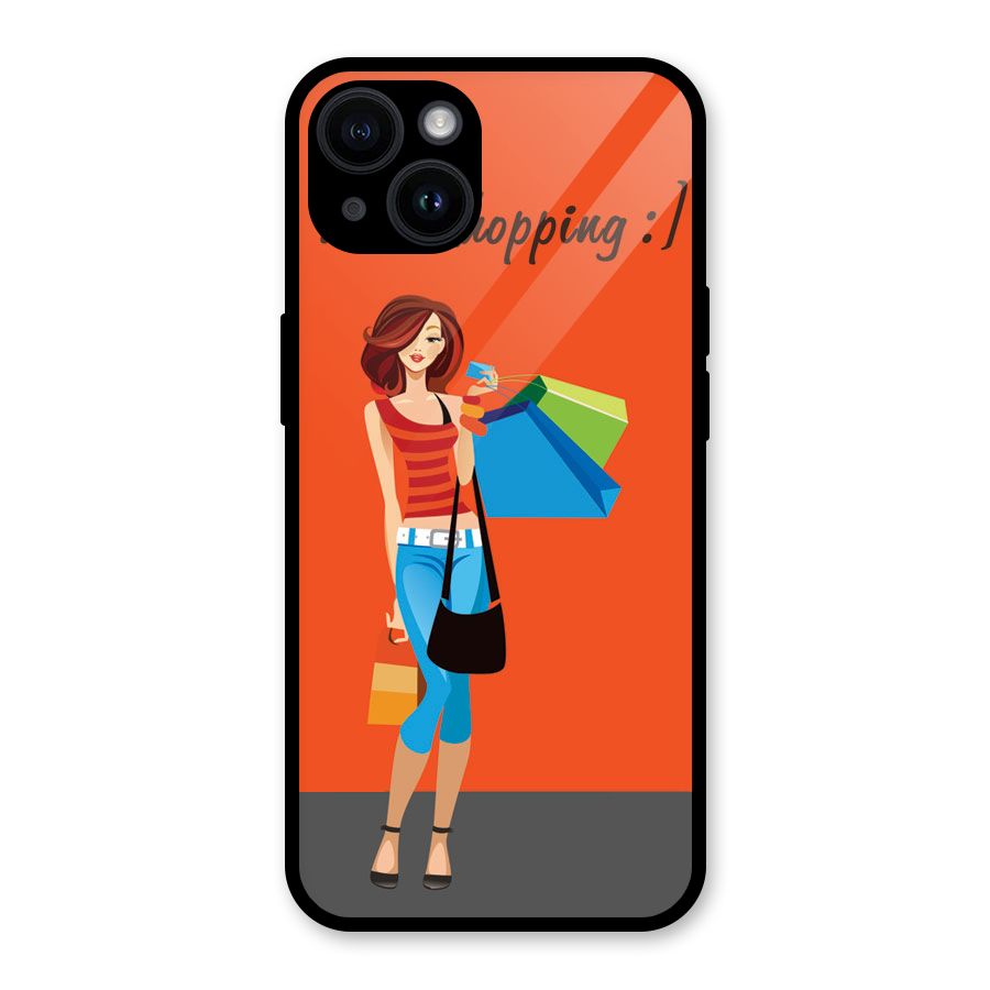 Love Shopping Classy Girl Glass Back Case for iPhone 14