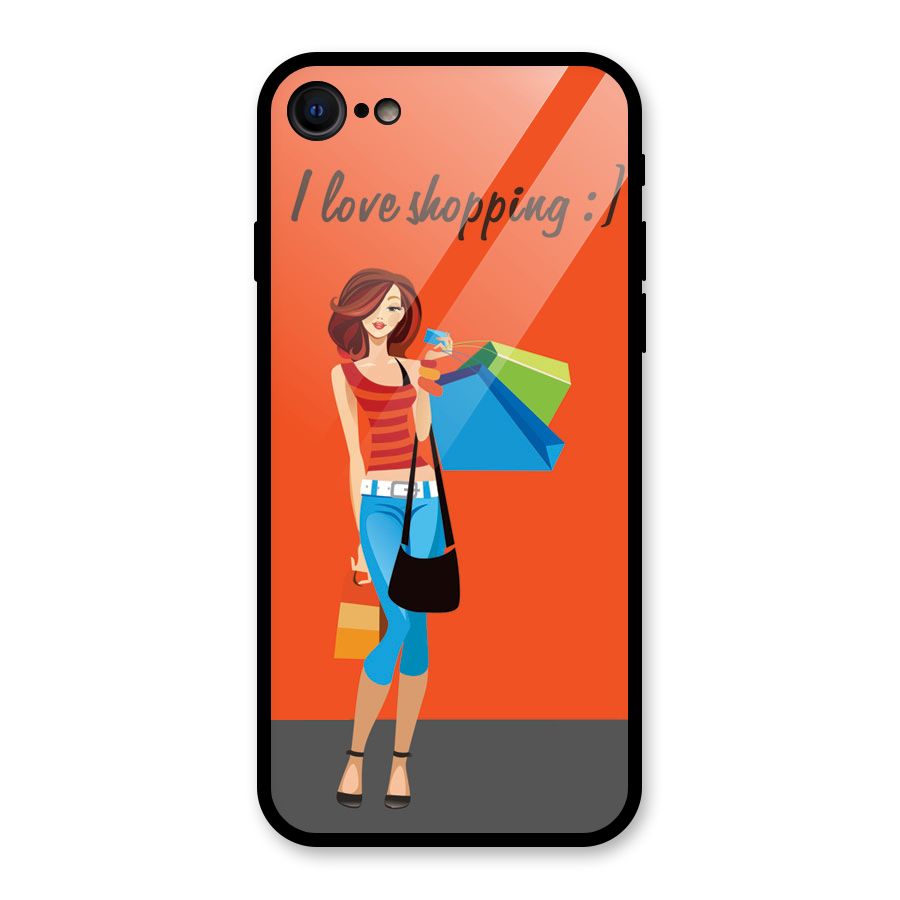 Love Shopping Classy Girl Glass Back Case for iPhone SE 2022