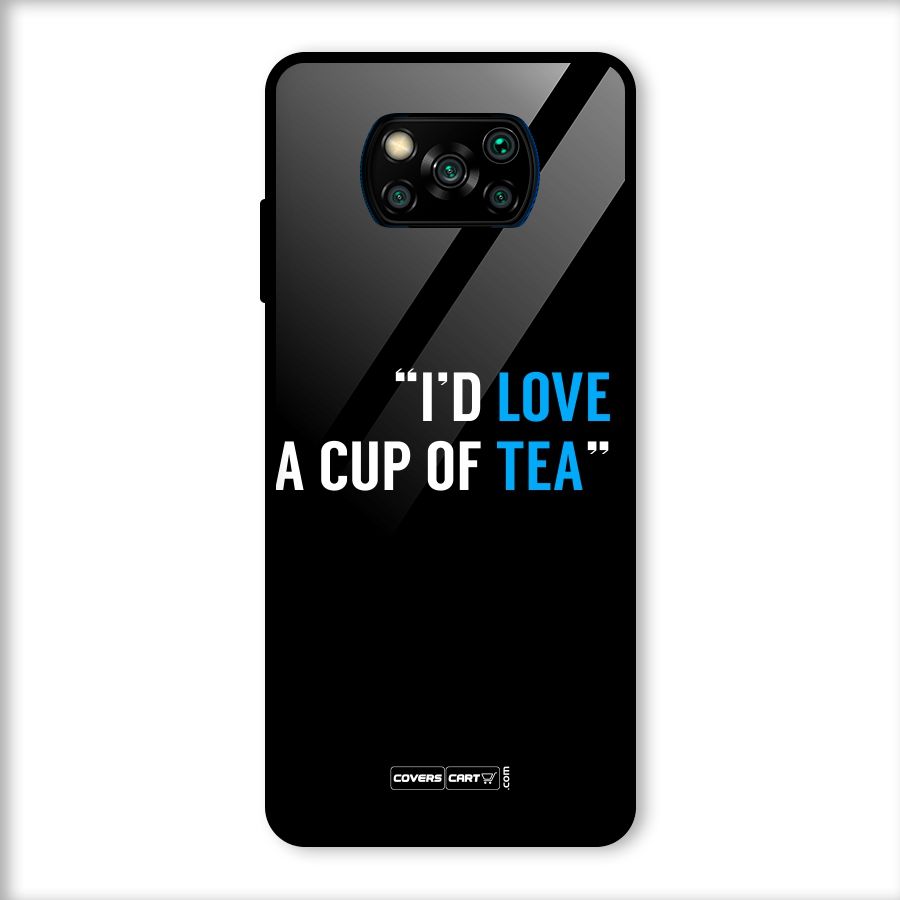 Love Tea Glass Back Case for Poco X3