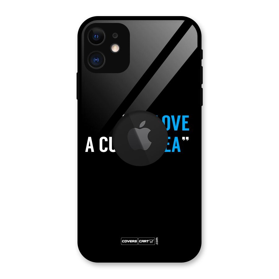 Love Tea Glass Back Case for iPhone 11 Logo Cut