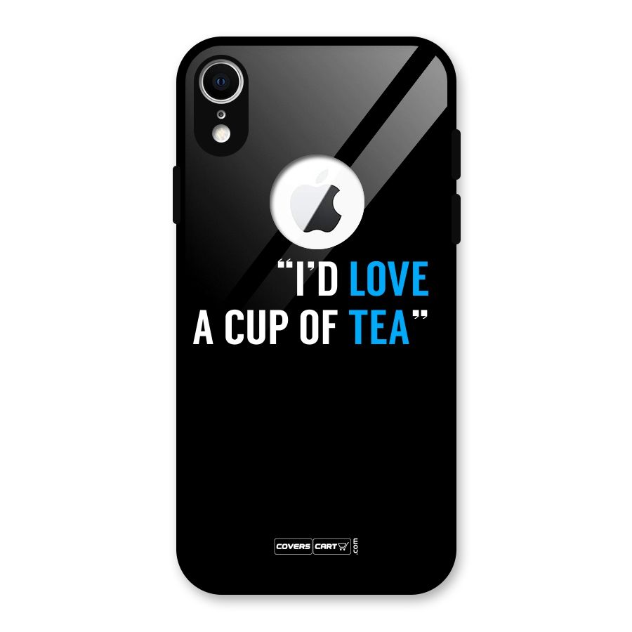 Love Tea Glass Back Case for iPhone XR Logo Cut