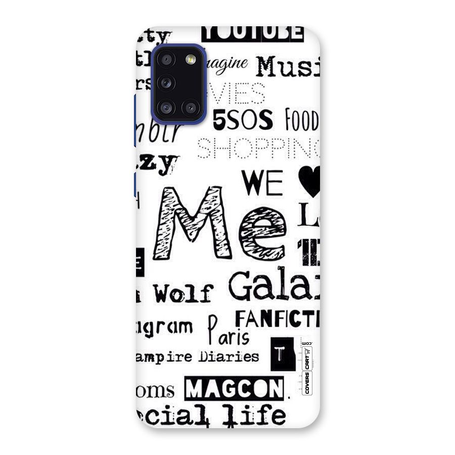 Love Things Back Case for Galaxy A31