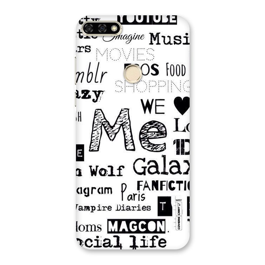 Love Things Back Case for Honor 7A