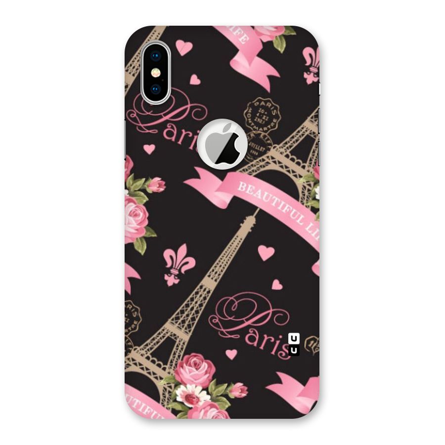 Love Tower Back Case for iPhone X Logo Cut