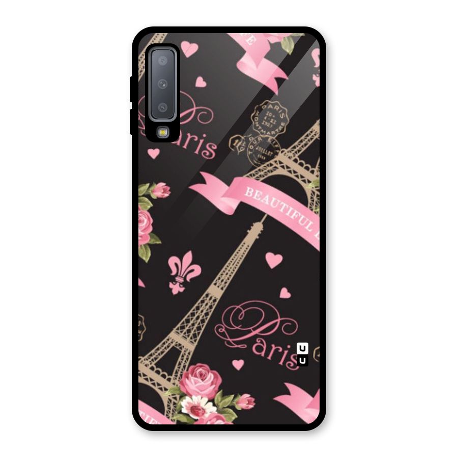 Love Tower Glass Back Case for Galaxy A7 (2018)