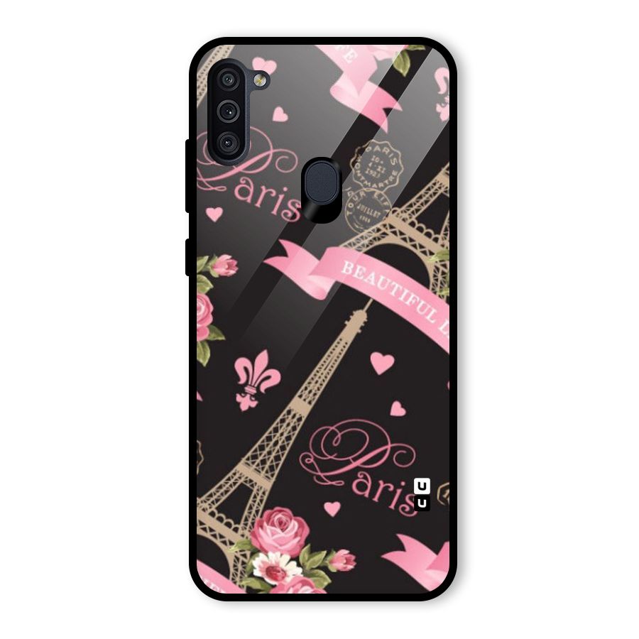 Love Tower Glass Back Case for Galaxy M11