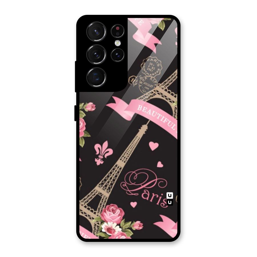 Love Tower Glass Back Case for Galaxy S21 Ultra 5G