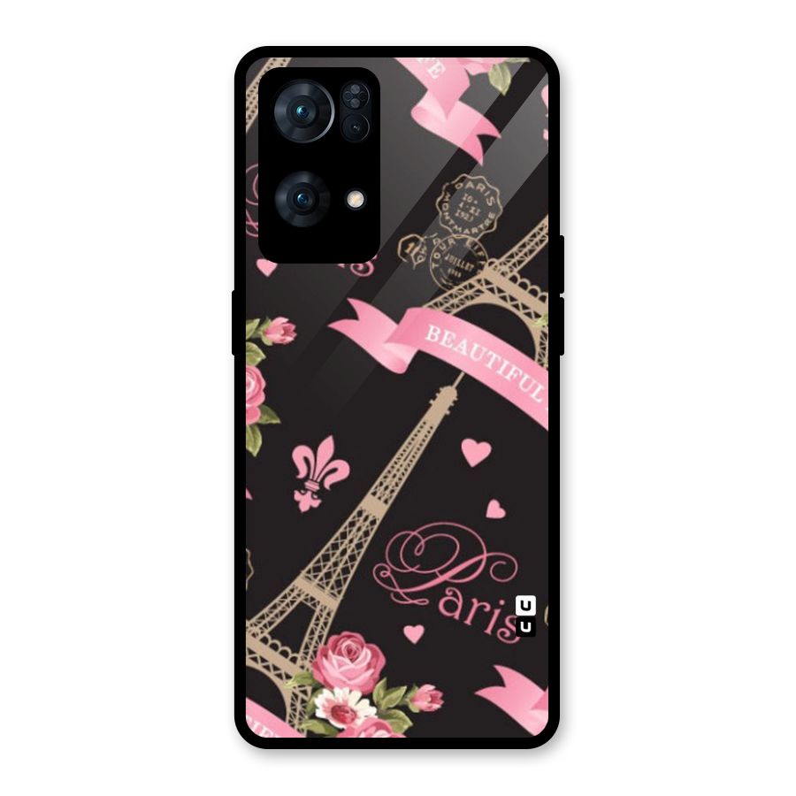 Love Tower Glass Back Case for Oppo Reno7 Pro 5G