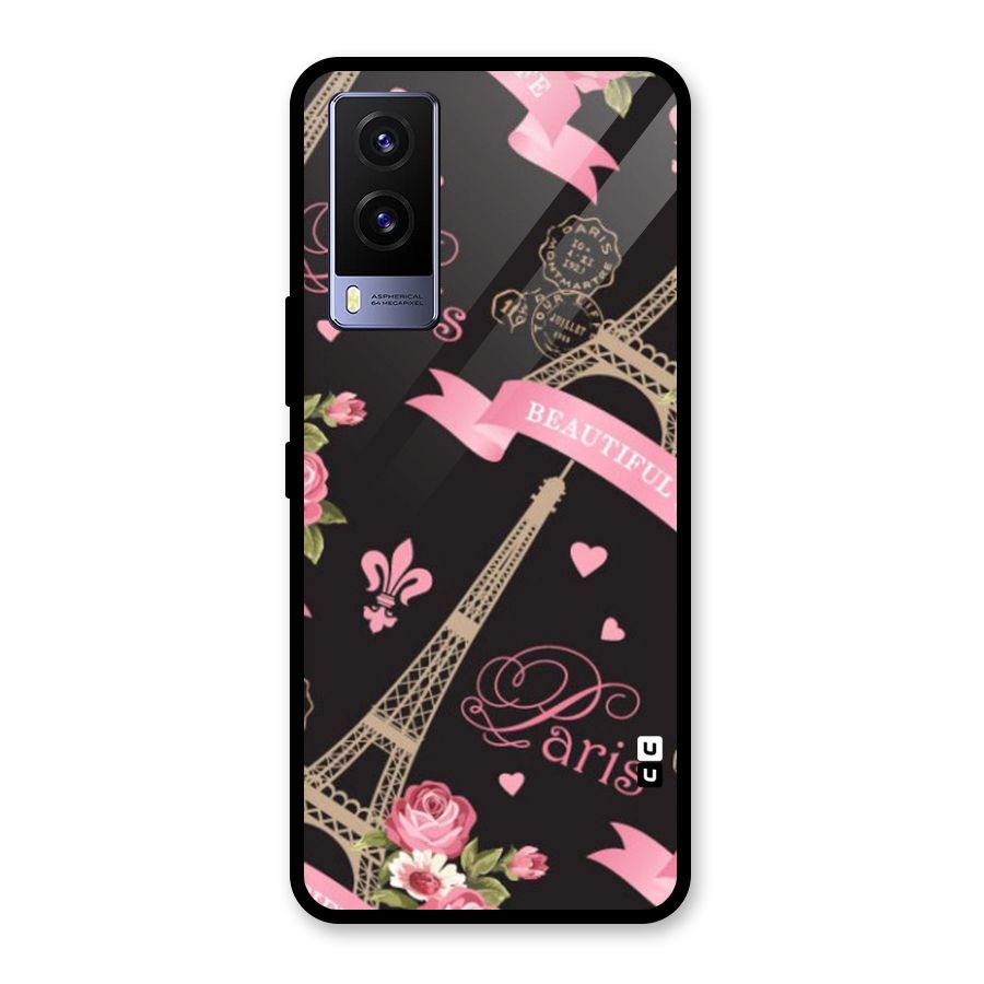Love Tower Glass Back Case for Vivo V21e 5G