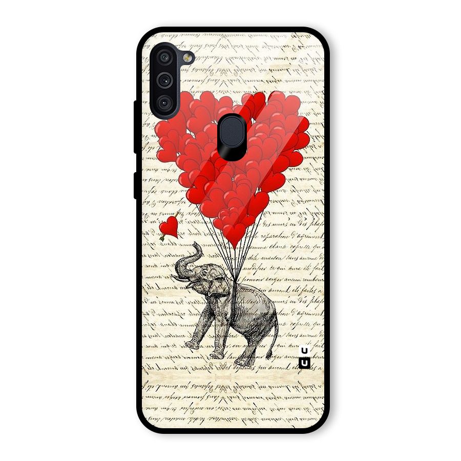 Love Weight Glass Back Case for Galaxy M11