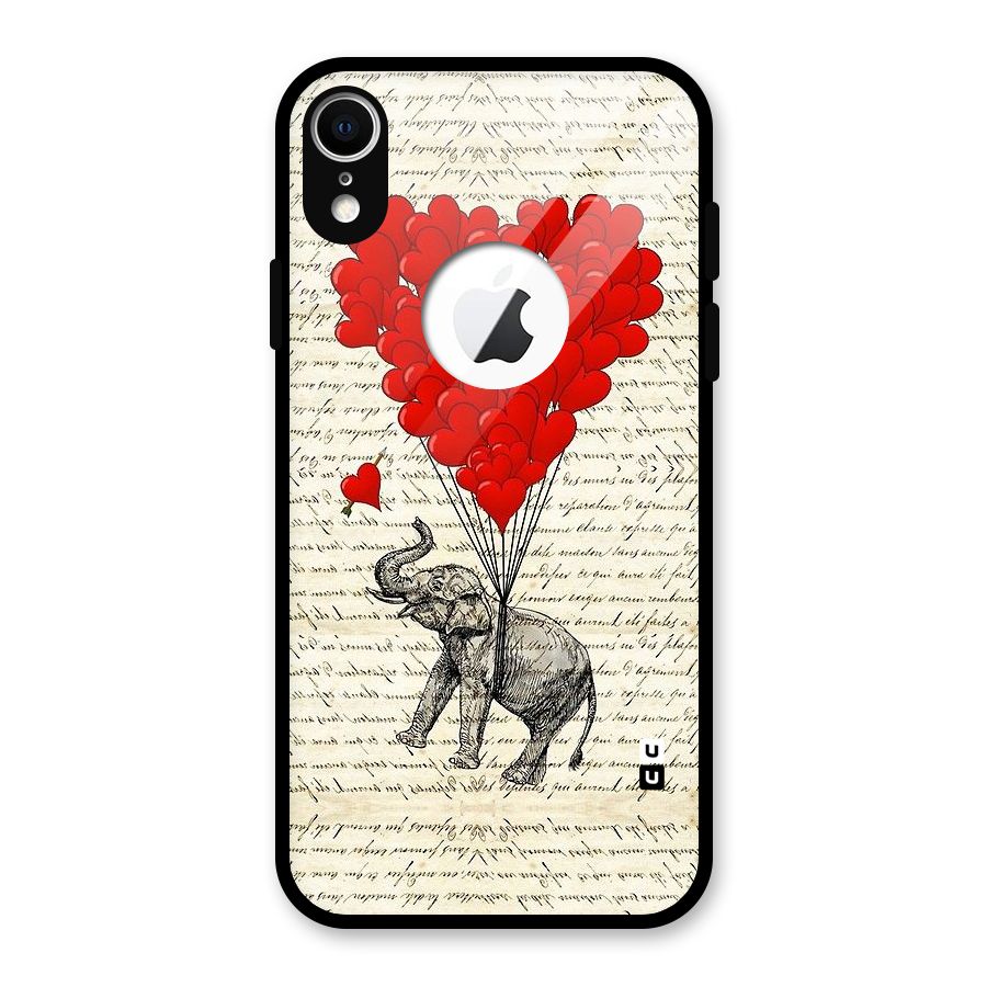 Love Weight Glass Back Case for iPhone XR Logo Cut