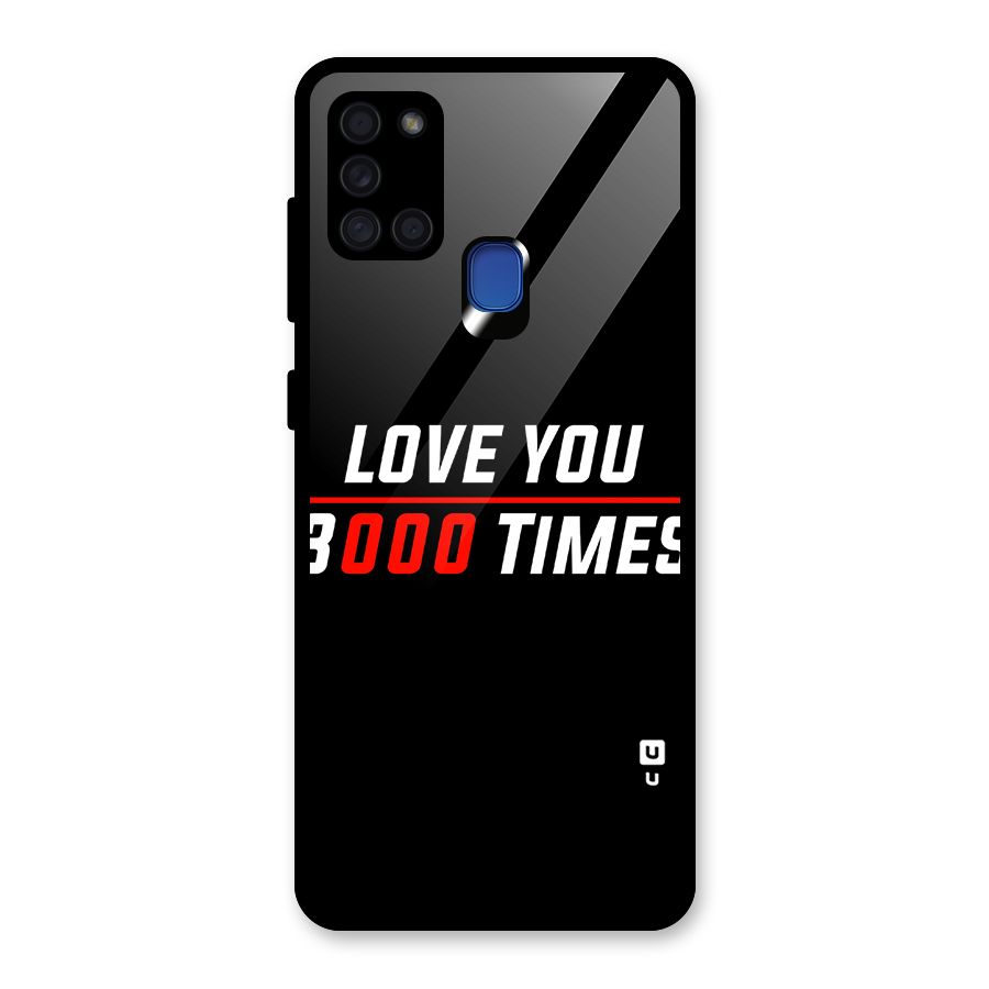 Love You 3000 Times Glass Back Case for Galaxy A21s