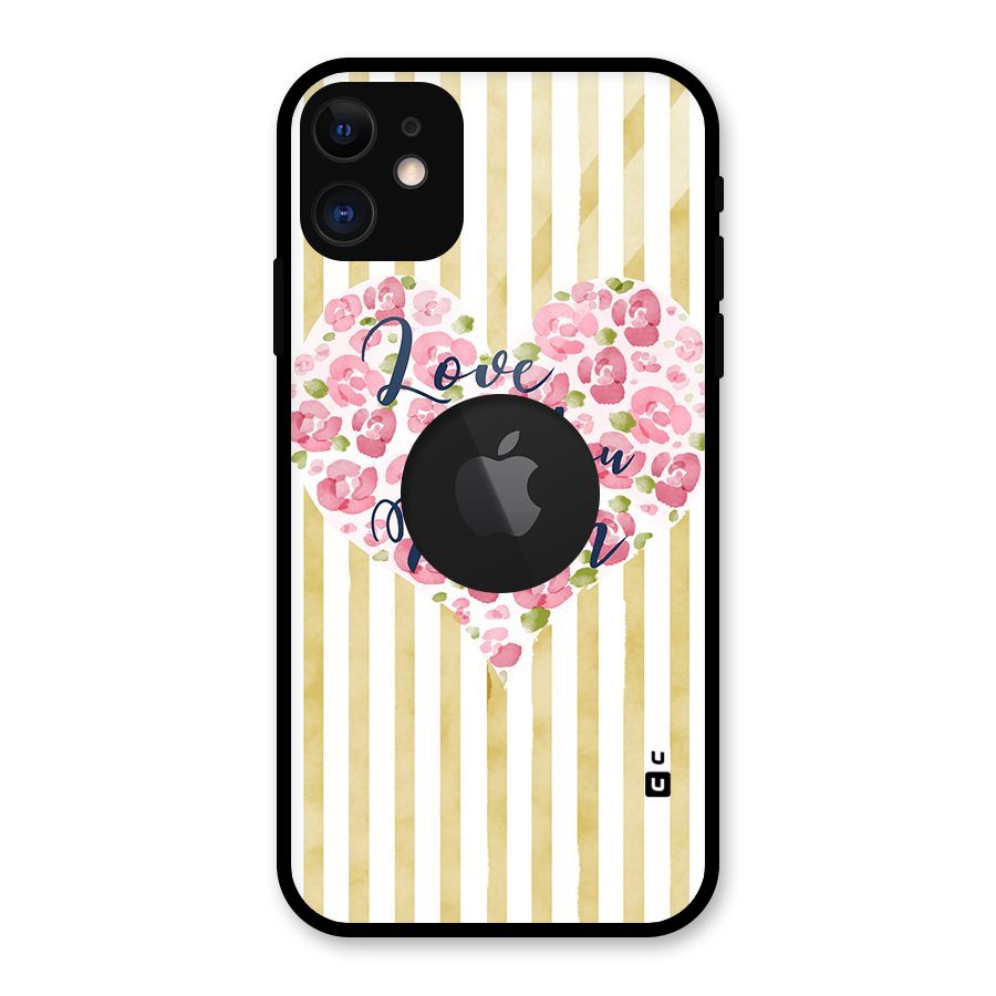 Love You Mom Glass Back Case for iPhone 11 Logo Cut