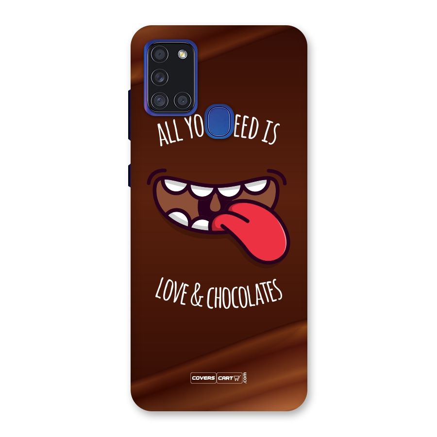 Love and Chocolates Back Case for Galaxy A21s