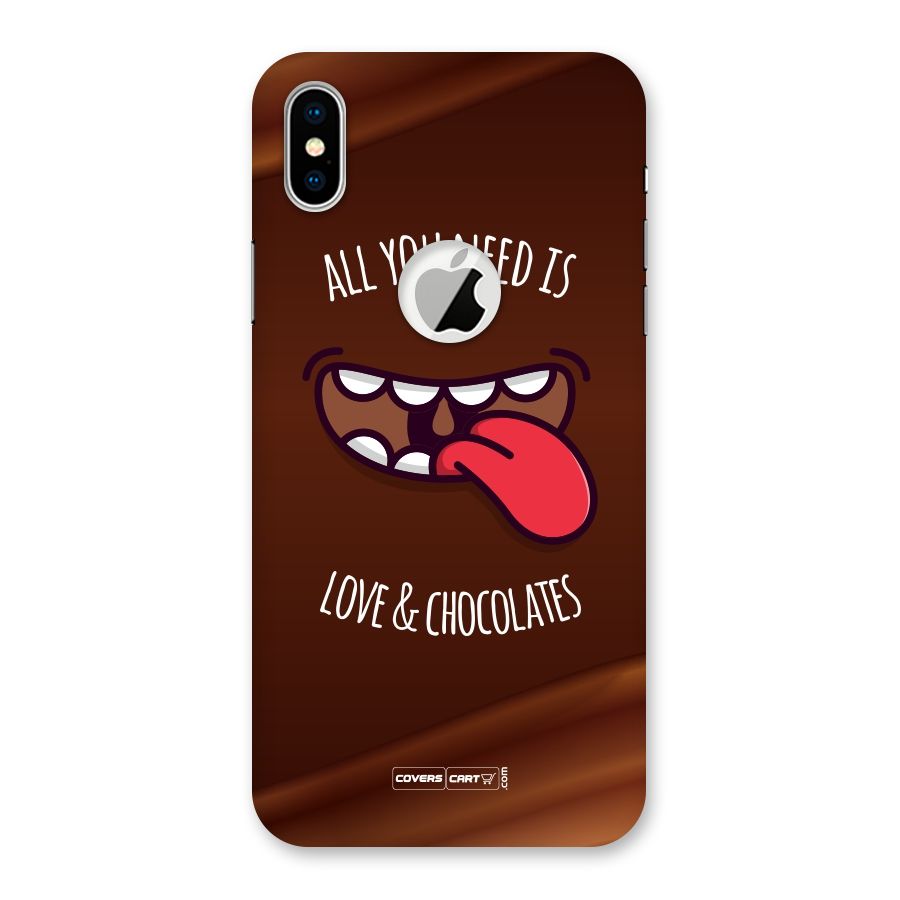 Love and Chocolates Back Case for iPhone X Logo Cut