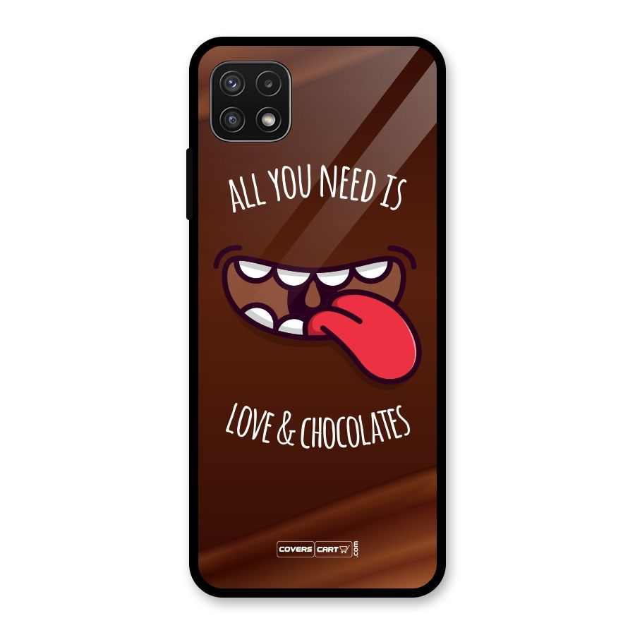 Love and Chocolates Glass Back Case for Galaxy A22 5G
