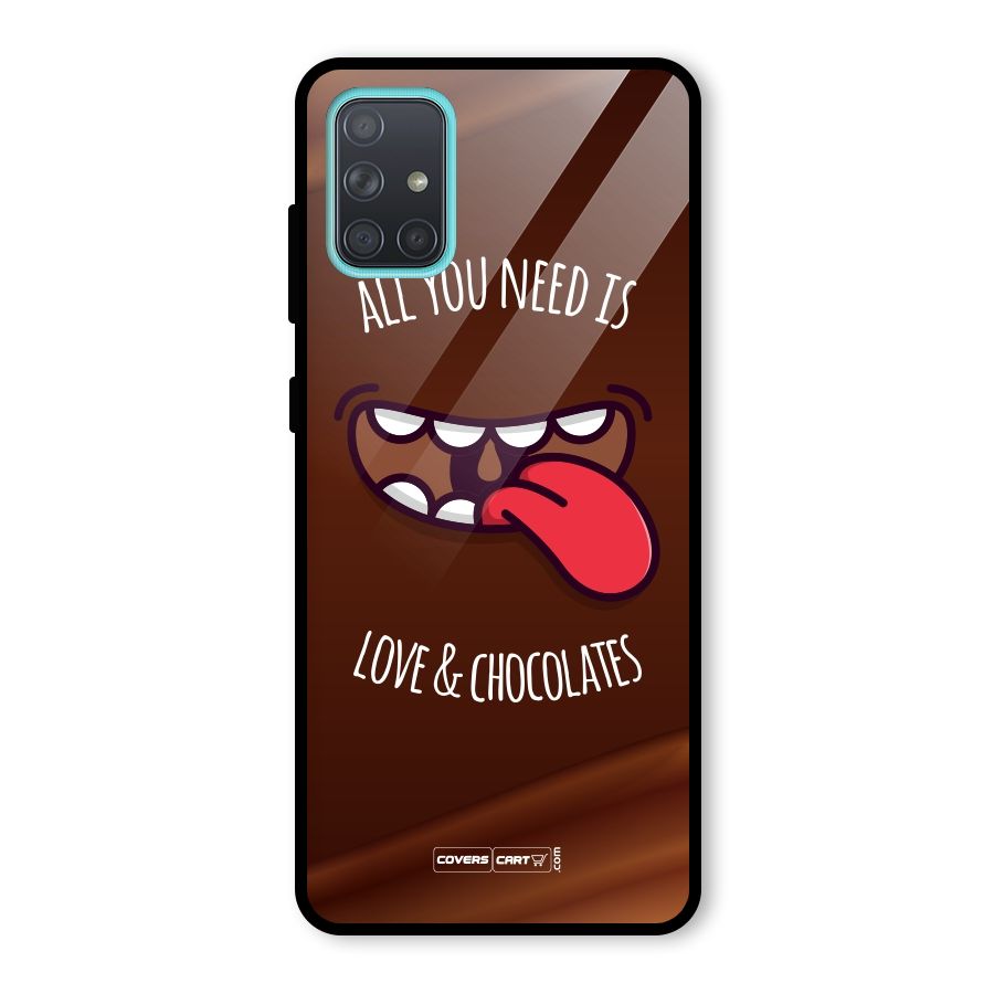 Love and Chocolates Glass Back Case for Galaxy A71